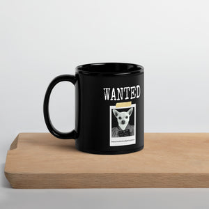 Wanted Winston Black Glossy Mug