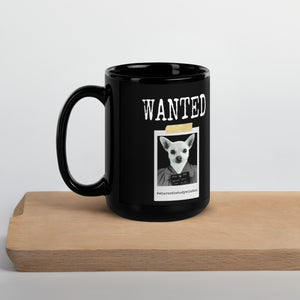 Wanted Winston Black Glossy Mug