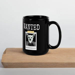 Wanted Winston Black Glossy Mug