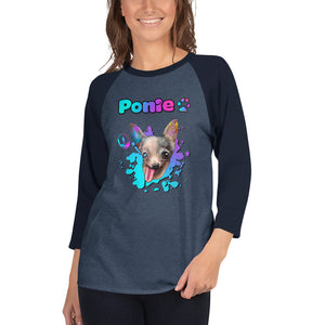 Ponie 3/4 sleeve raglan shirt