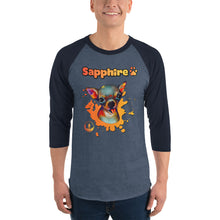 Load image into Gallery viewer, Sapphire 3/4 sleeve raglan shirt