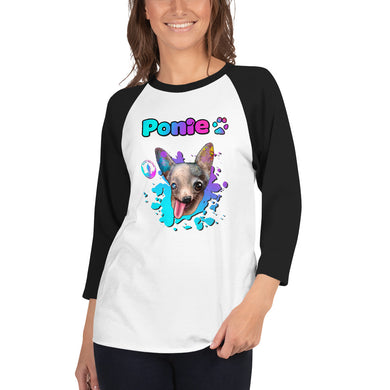 Ponie 3/4 sleeve raglan shirt