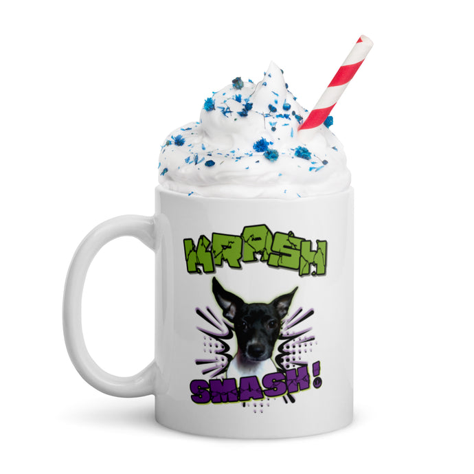 KRASH Smash White glossy mug 11oz, 15oz