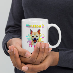 Winston White glossy mug