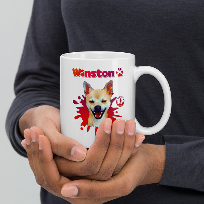 Winston White glossy mug