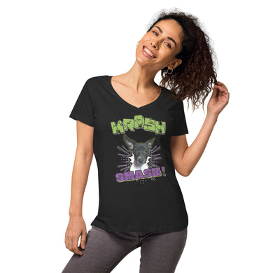 KRASH Smash Women’s fitted v-neck t-shirt