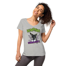 Load image into Gallery viewer, KRASH Smash Women’s fitted v-neck t-shirt